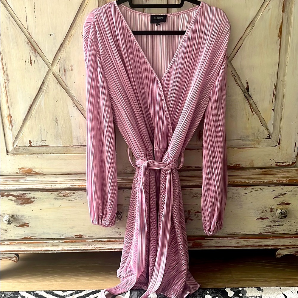 Shimmer metallic tie dress